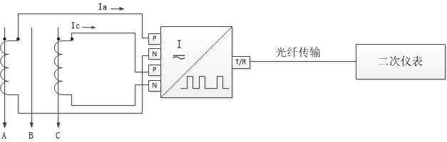 DT322數(shù)字變送器在電流互感器V形接線法中的應用原理圖