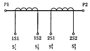 互感器有兩個二次繞組，各有自身鐵心